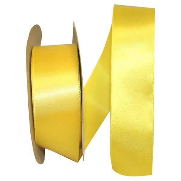 Reliant Ribbon 1.5 in. 50 Yards Single Face Satin Ribbon, Yellow 5150-079-09K